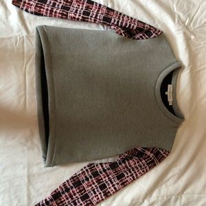 Finders Keepers Sweaters - Boxy grey sweater with graphic sleeves Finders Keepers Sweaters - Boxy grey sweater with graphic sleeves